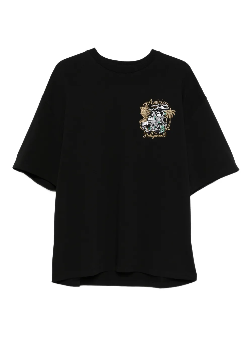 Amiri Mens Black Hollywood Oversized Cotton-jersey T-shirt Xl In Black