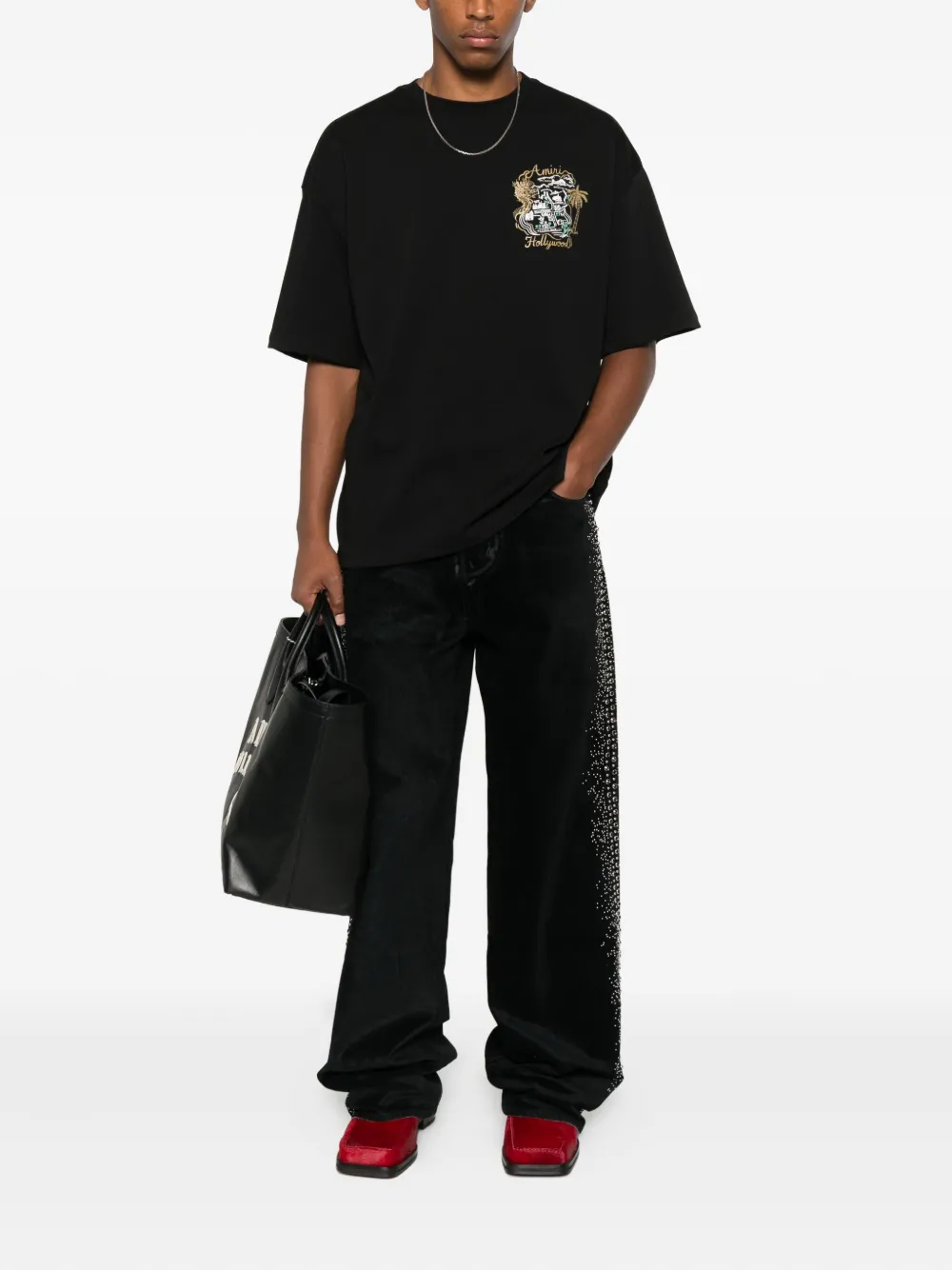 AMIRI T-shirt met borduurwerk - Zwart