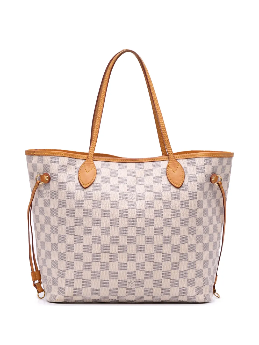 Pre-owned Louis Vuitton 2016 Damier Azur Neverfull Mm Tote Bag In White