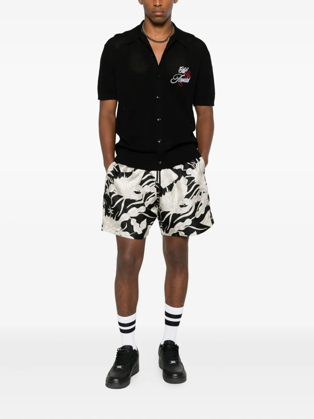 AMIRI Shorts met bloemenprint - Zwart