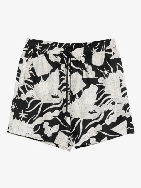 AMIRI shorts con cordones en la pretina y estampado floral