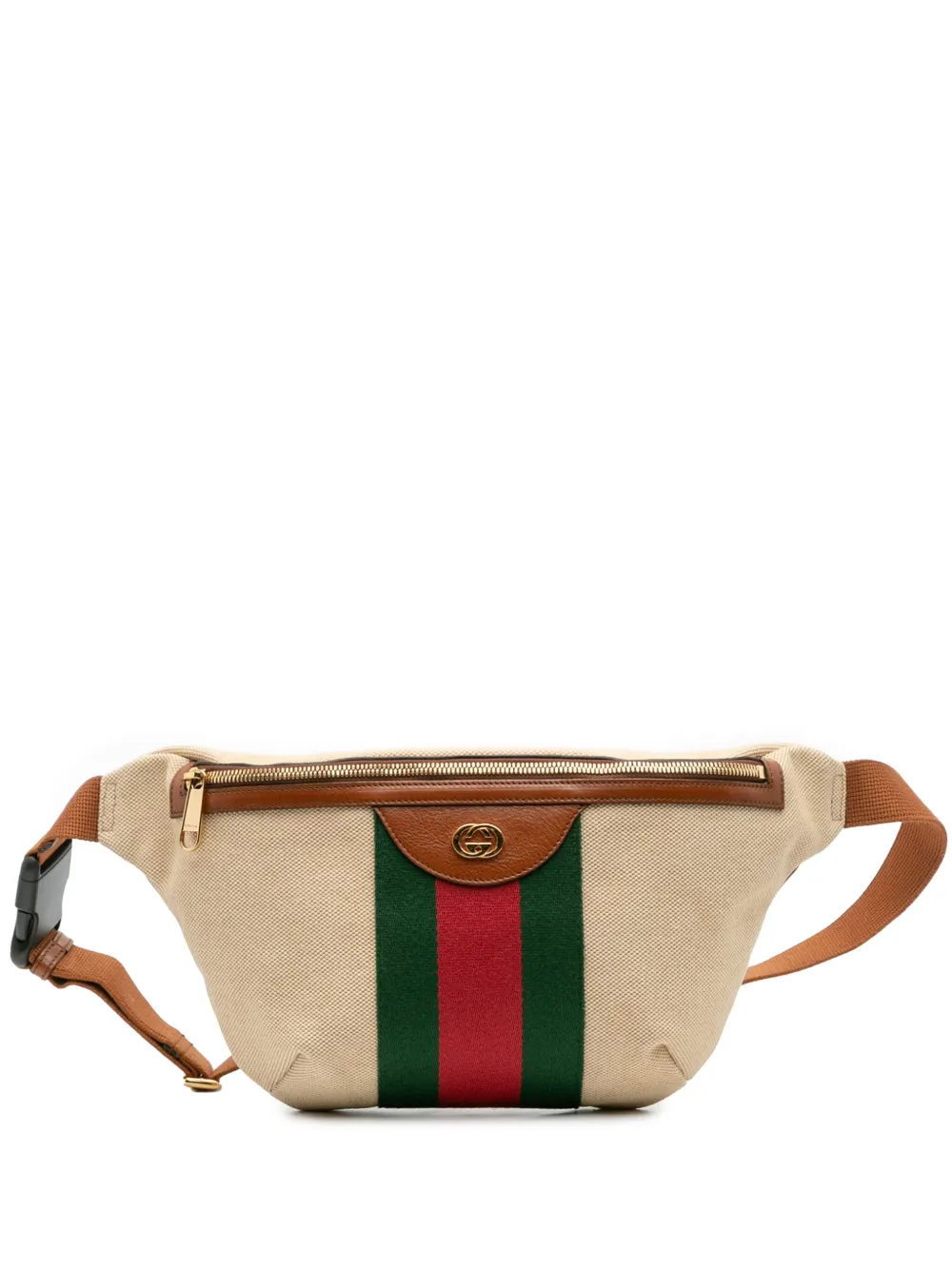 Gucci Pre-Owned 2016-2025 Canvas Web belt bag - ブラウン Gucci Pre-Owned 2016-2025 Canvas Web belt bag - ブラウン
