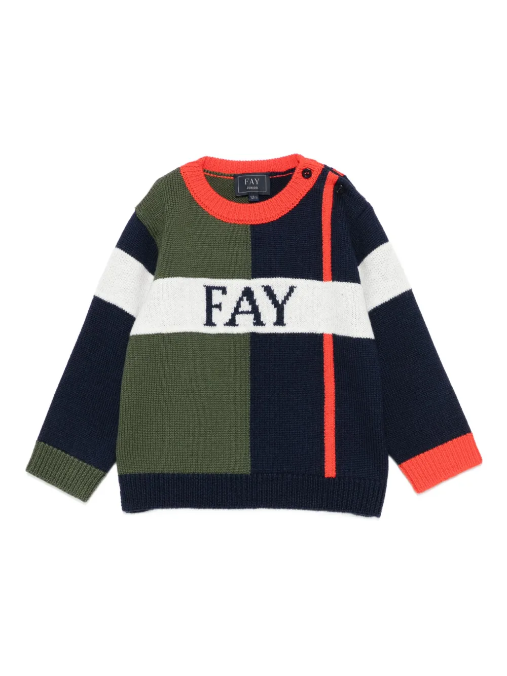 Fay Kids suéter con diseño color block | azul | Image 1