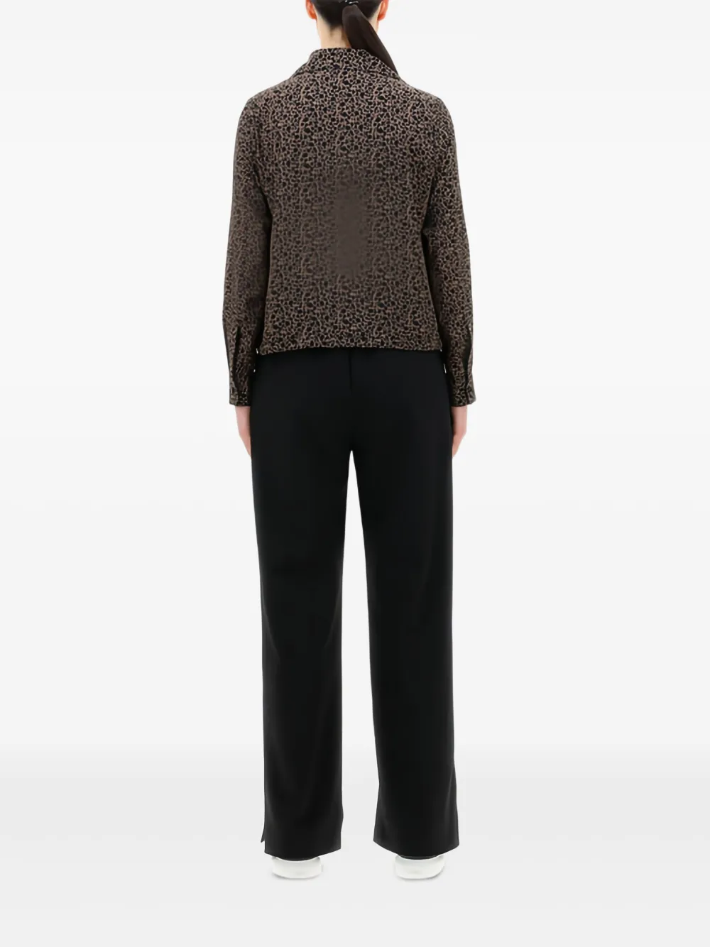 Herno Blouse met gestrikte taille en patroon Zwart