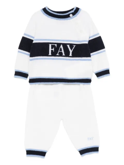 Fay Kids striped logo-detail tracksuit