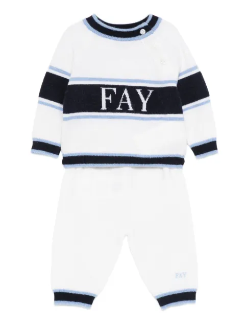 Fay Kids striped logo-detail tracksuit