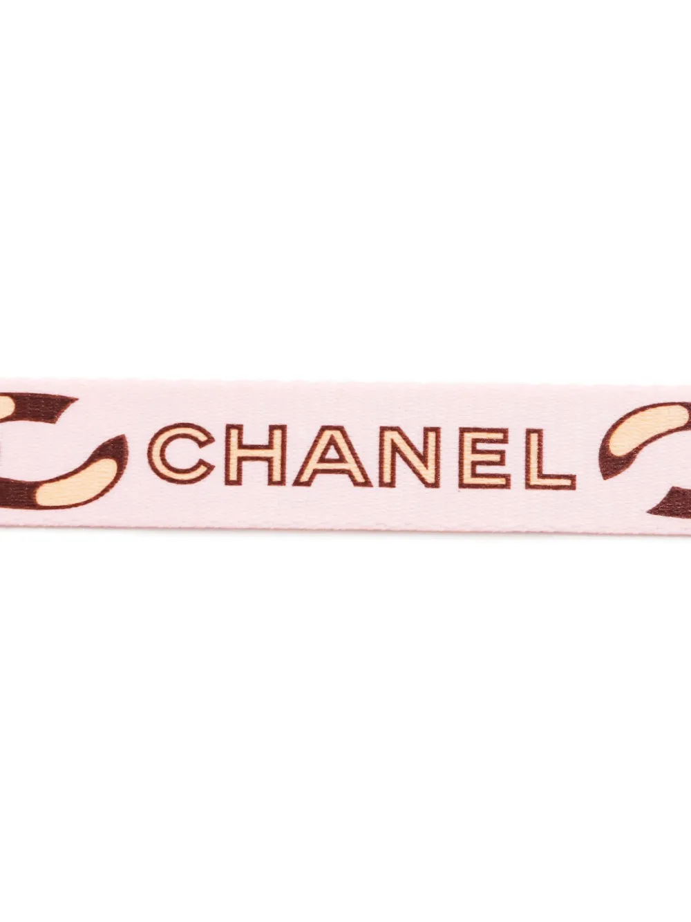 Pre-owned Chanel 2000-2020s Logo-print Neck Strap In Pink