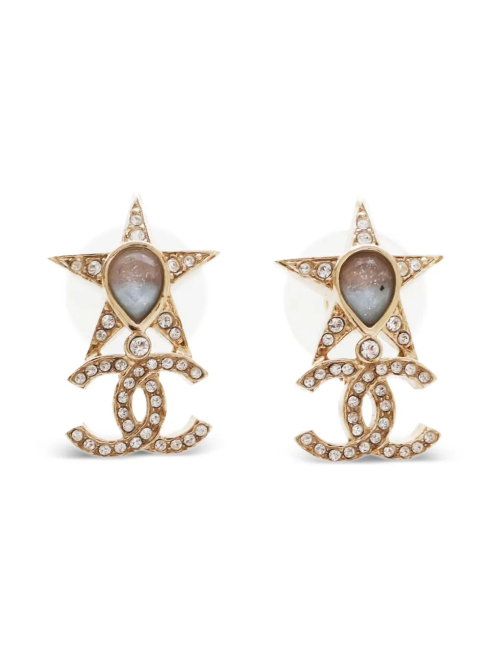 CHANEL Pre-Owned 2023 star CC Mark earrings | Gold | Image 1