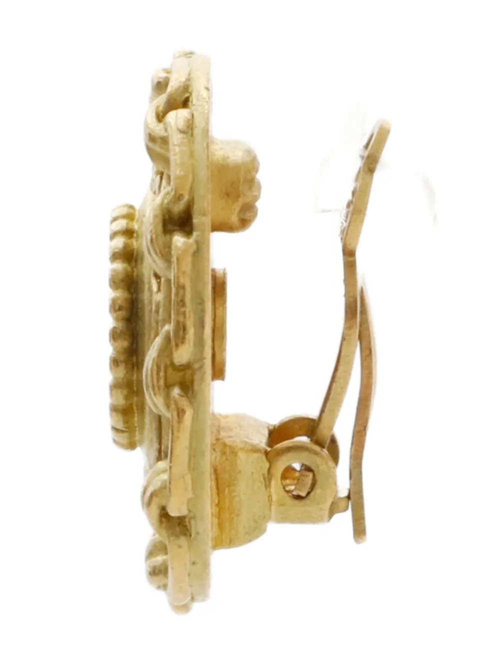 Pre-owned Chanel 1995 Cc Mark Clip-on Earrings In Gold