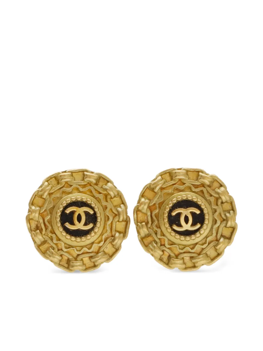 CHANEL Pre-Owned 1995 CC Mark clip-on earrings | Gold | Image 1