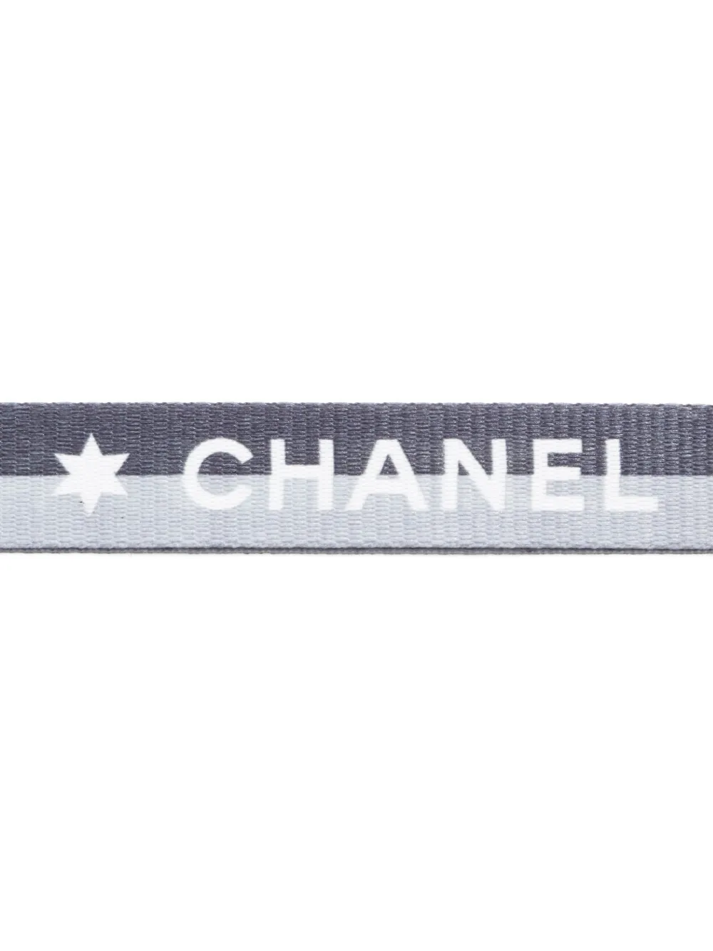 Pre-owned Chanel 2000-2020s Logo-print Neck Strap In Gray