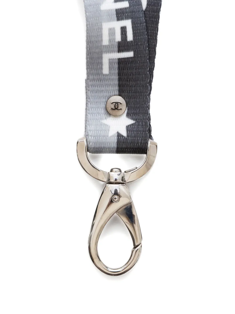 Pre-owned Chanel 2000-2020s Logo-print Neck Strap In Gray
