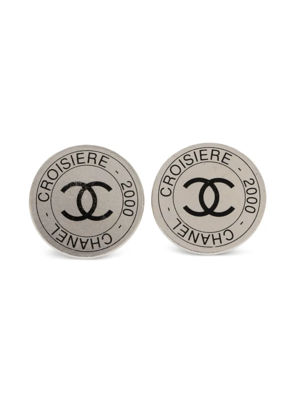 CHANEL Pre-Owned 2000 interlocking CC logo clip-on earrings | Silver | Image 1
