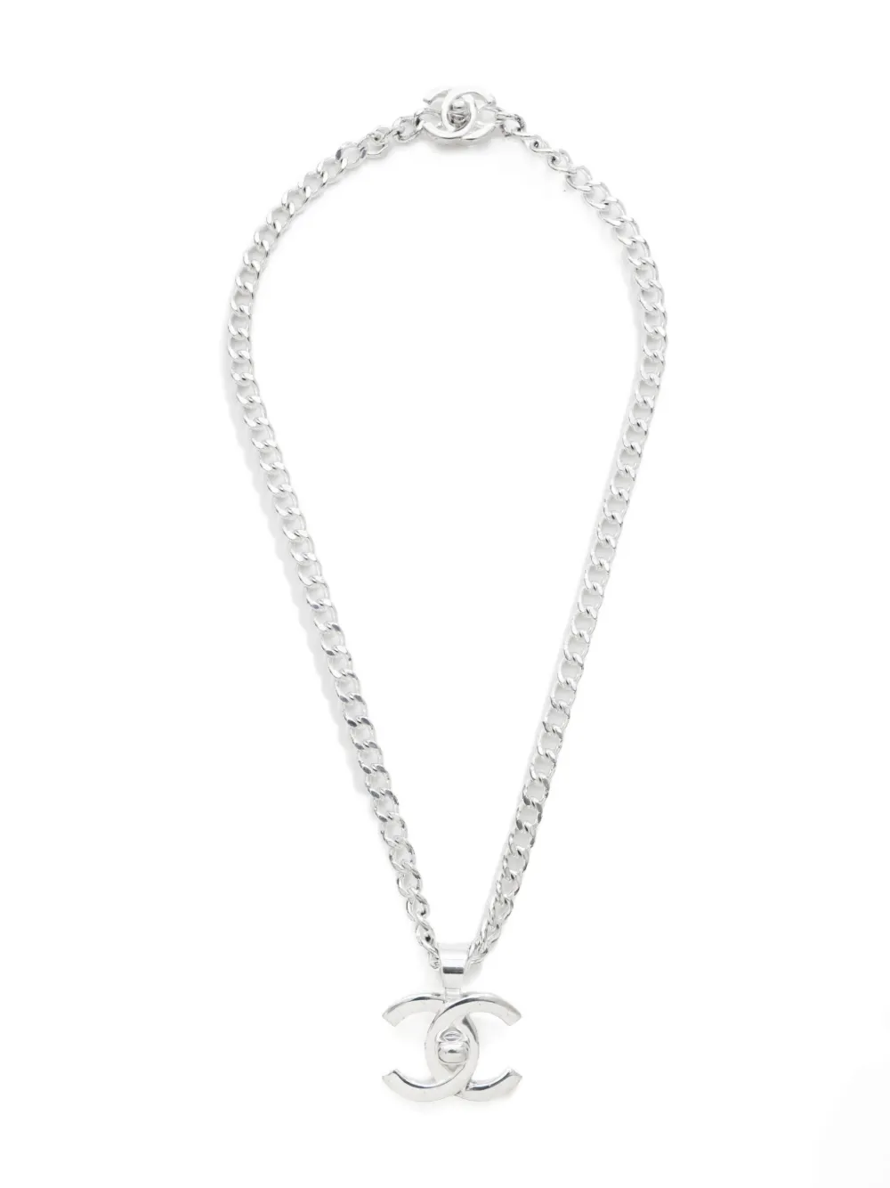 CHANEL Pre-Owned 1997 interlocking CC logo chain necklace | Silver | Image 1