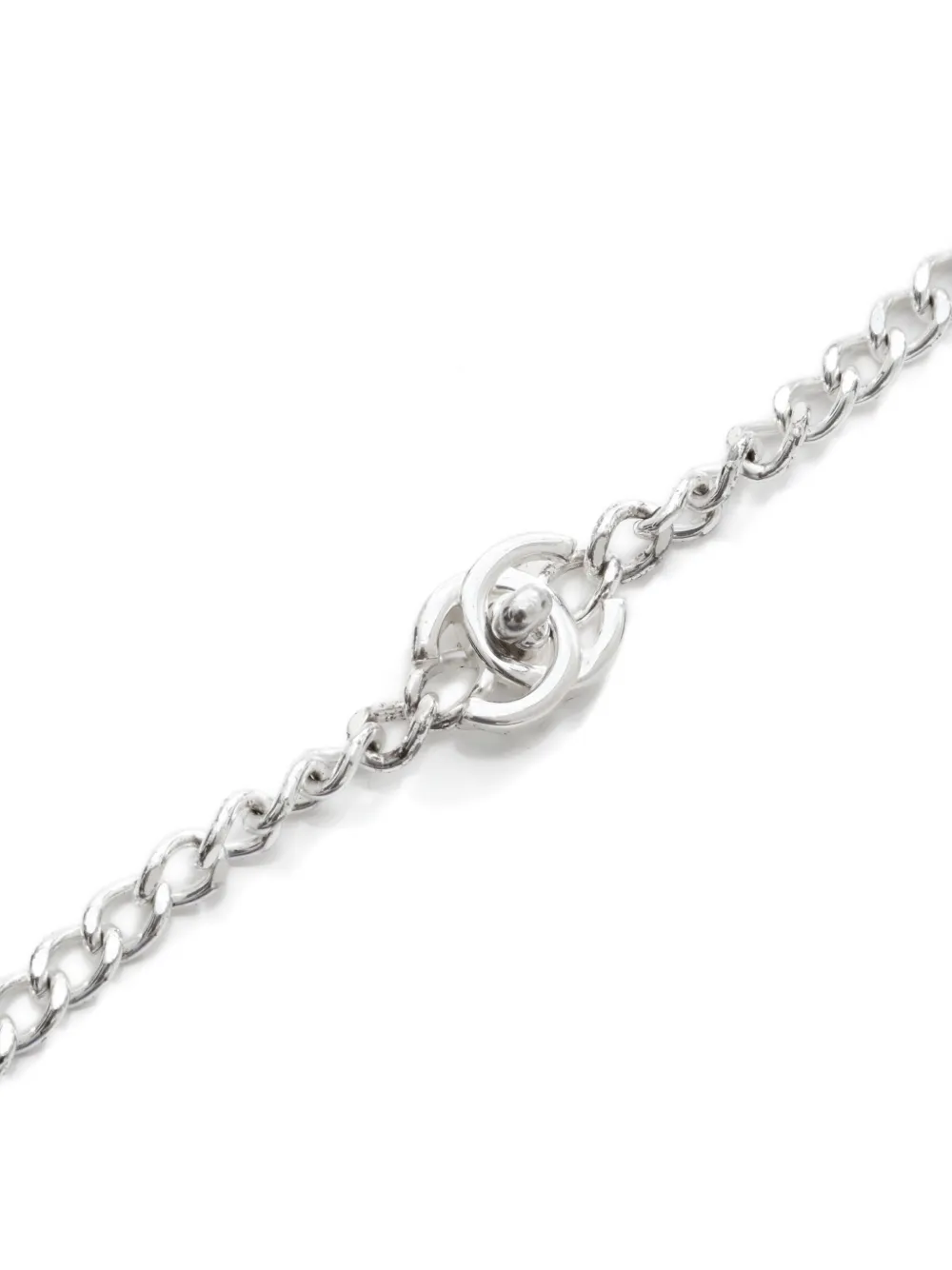 Pre-owned Chanel 1997 Interlocking Cc Logo Chain Necklace In Silver