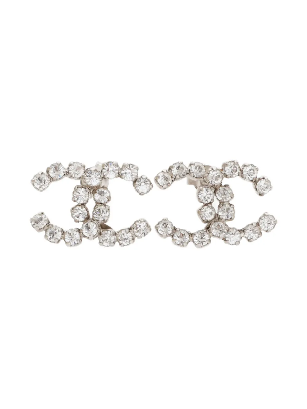 CHANEL Pre-Owned 2000s CC Mark crystal earrings | Silver | Image 1