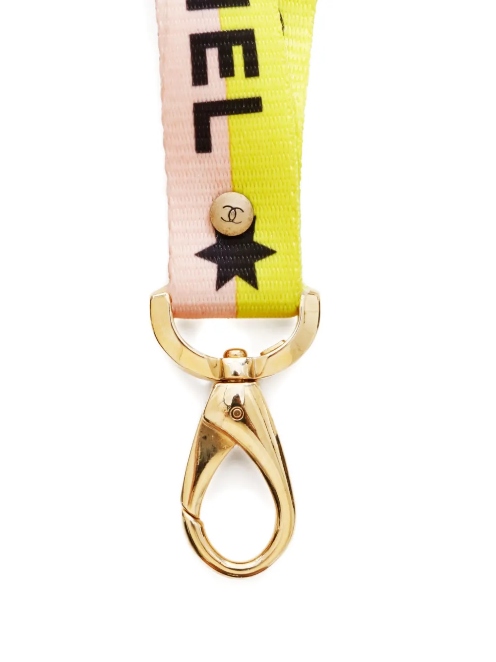 Pre-owned Chanel 2000-2020s Logo-print Neck Strap In Gold