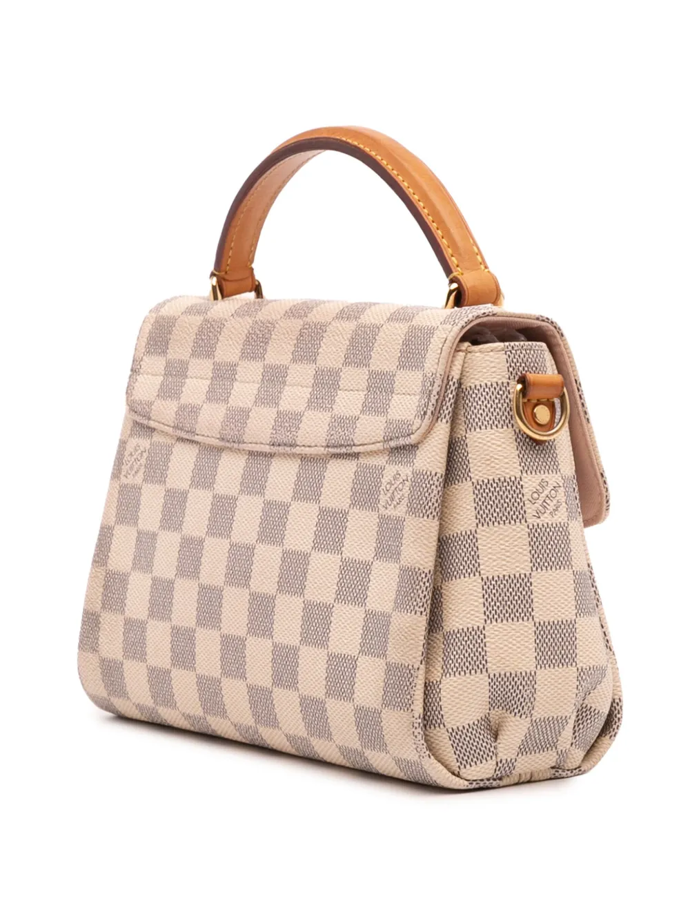Pre-owned Louis Vuitton 2016 Damier Azur Croisette Satchel In White