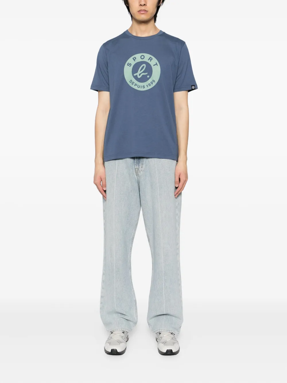 SPORT b. by agnès b. T-shirt met logoprint - Blauw