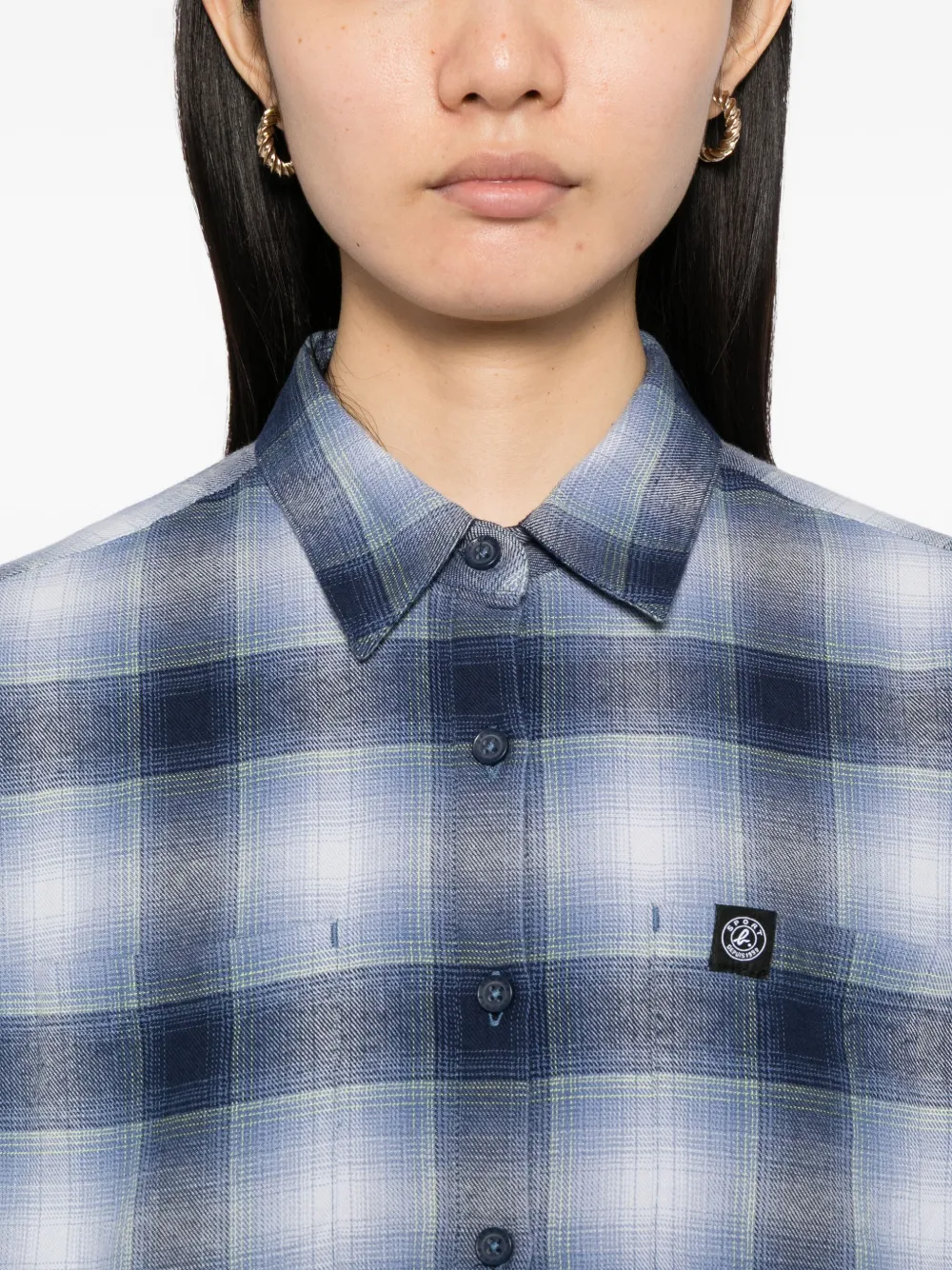 Sport B. By Agnès B. Plaid Cotton Shirt In Blue