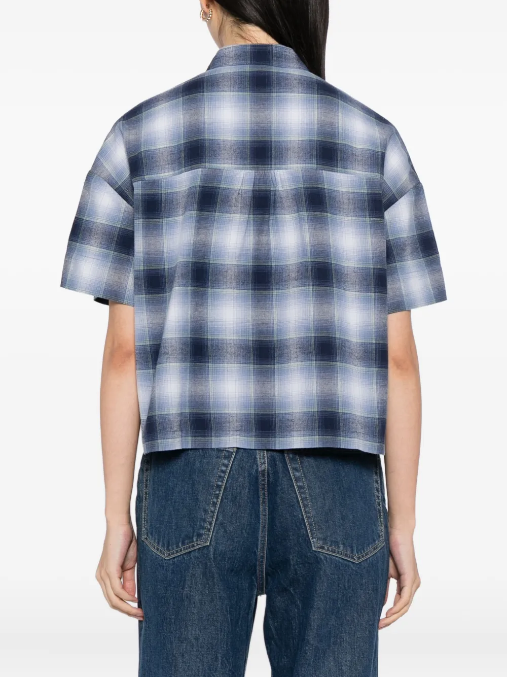 Sport B. By Agnès B. Plaid Cotton Shirt In Blue