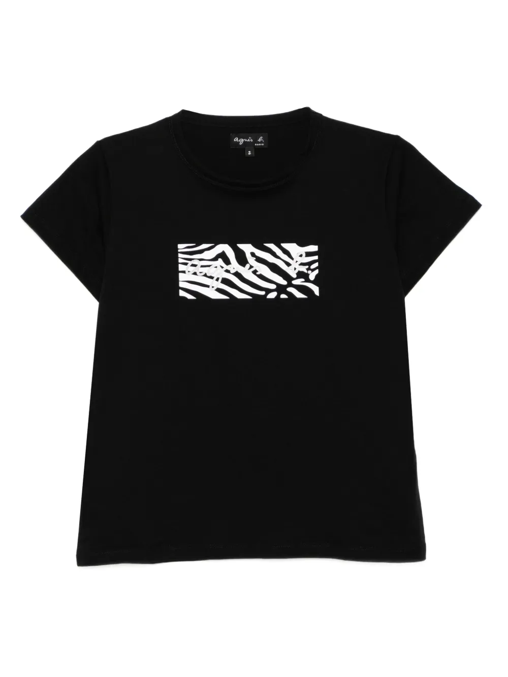 agnès b.  logo-print cotton T-shirt | Black | Image 1