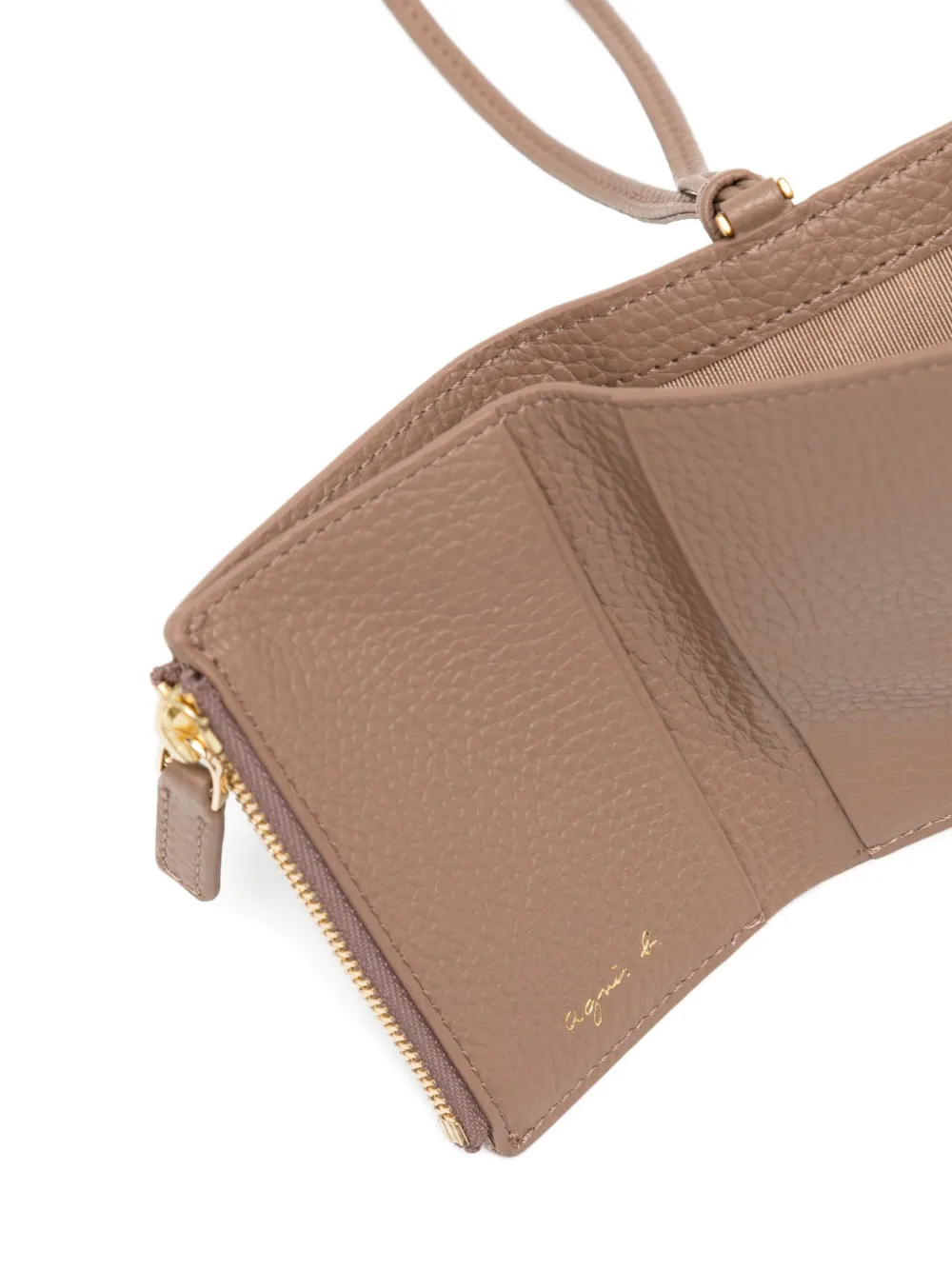 Agnès B. Tri-fold Leather Wallet In Brown