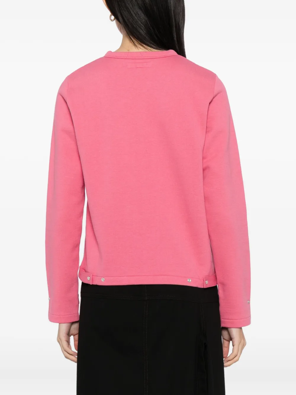 Agnès B. Snap Cotton Cardigan In Pink