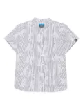 SPORT b. by agnès b. mandarin-collar striped shirt - White