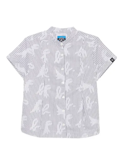 SPORT b. by agnès b.  mandarin-collar striped shirt