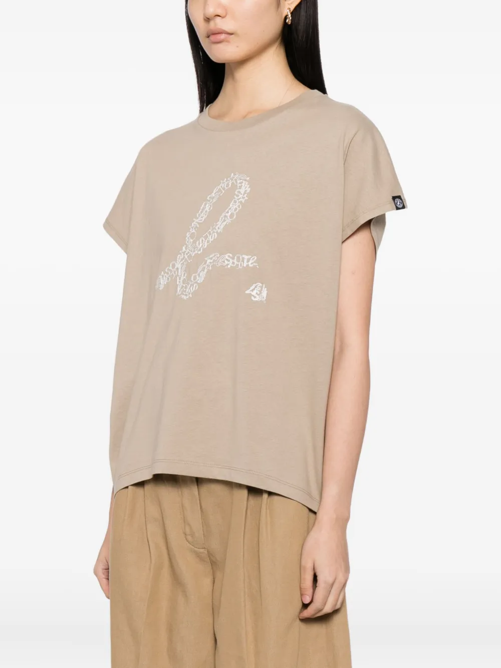 Sport B. By Agnès B. Embroidered-logo Cotton T-shirt In Brown
