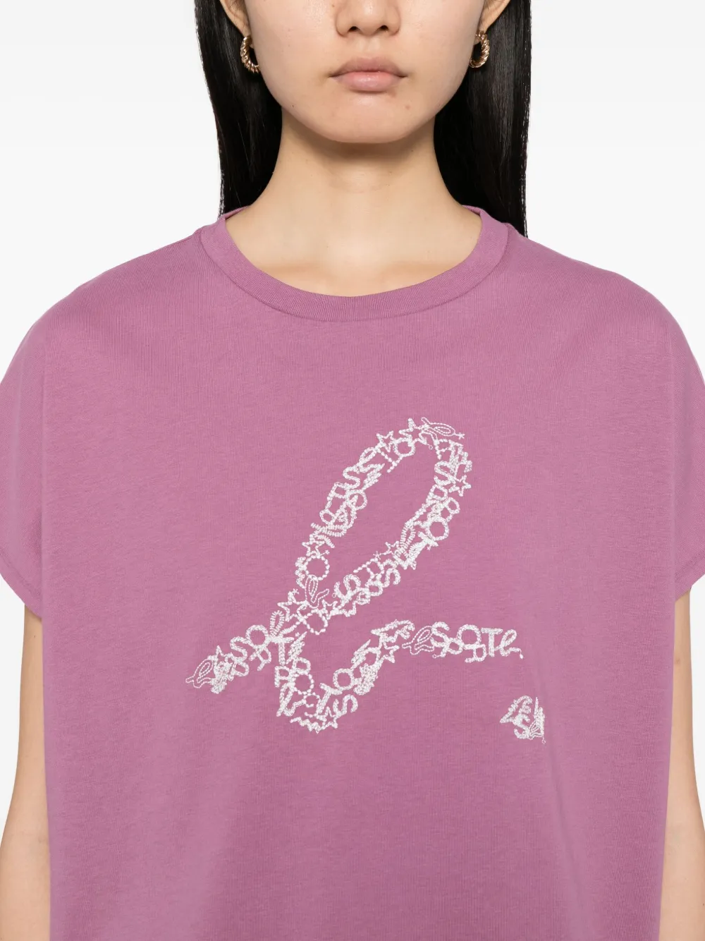 Sport B. By Agnès B. Embroidered-logo Cotton T-shirt In Purple