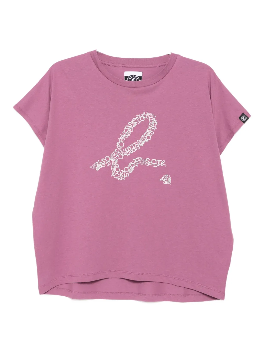 SPORT b. by agnès b. T-shirt in cotone con logo ricamato - Viola