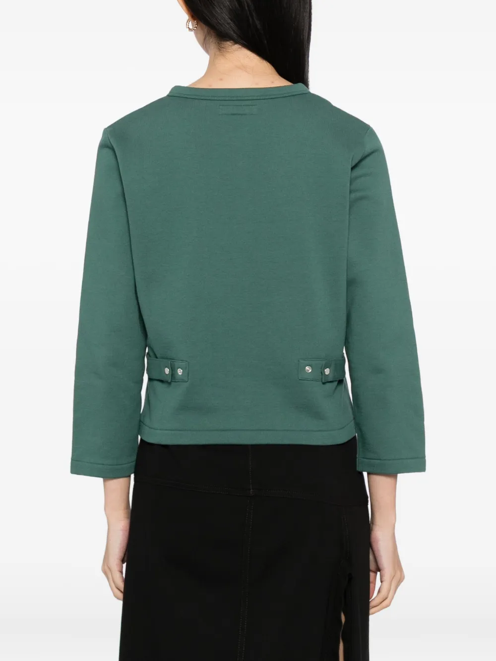 Agnès B. Snap Cotton Cardigan In Green