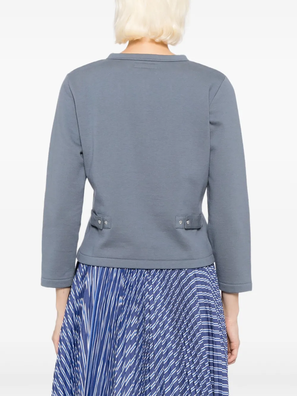 Agnès B. Snap Cotton Cardigan In Blue
