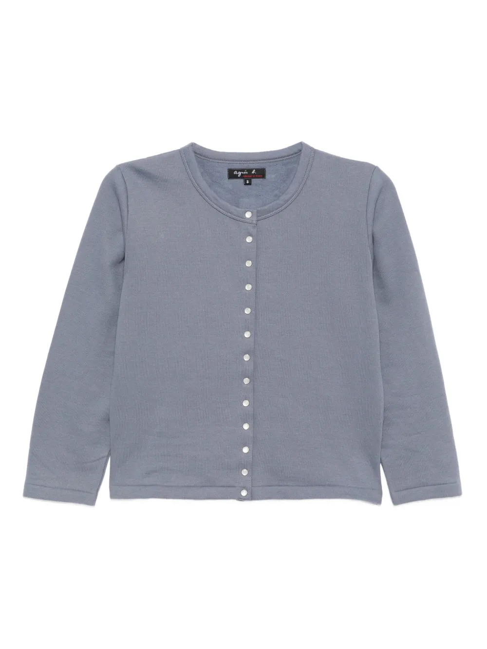Agnès B. Snap Cotton Cardigan In Blue