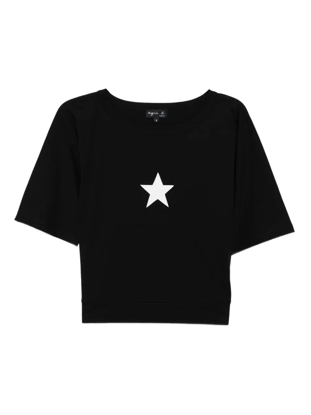 agnès b.  star-print T-shirt | Black | Image 1