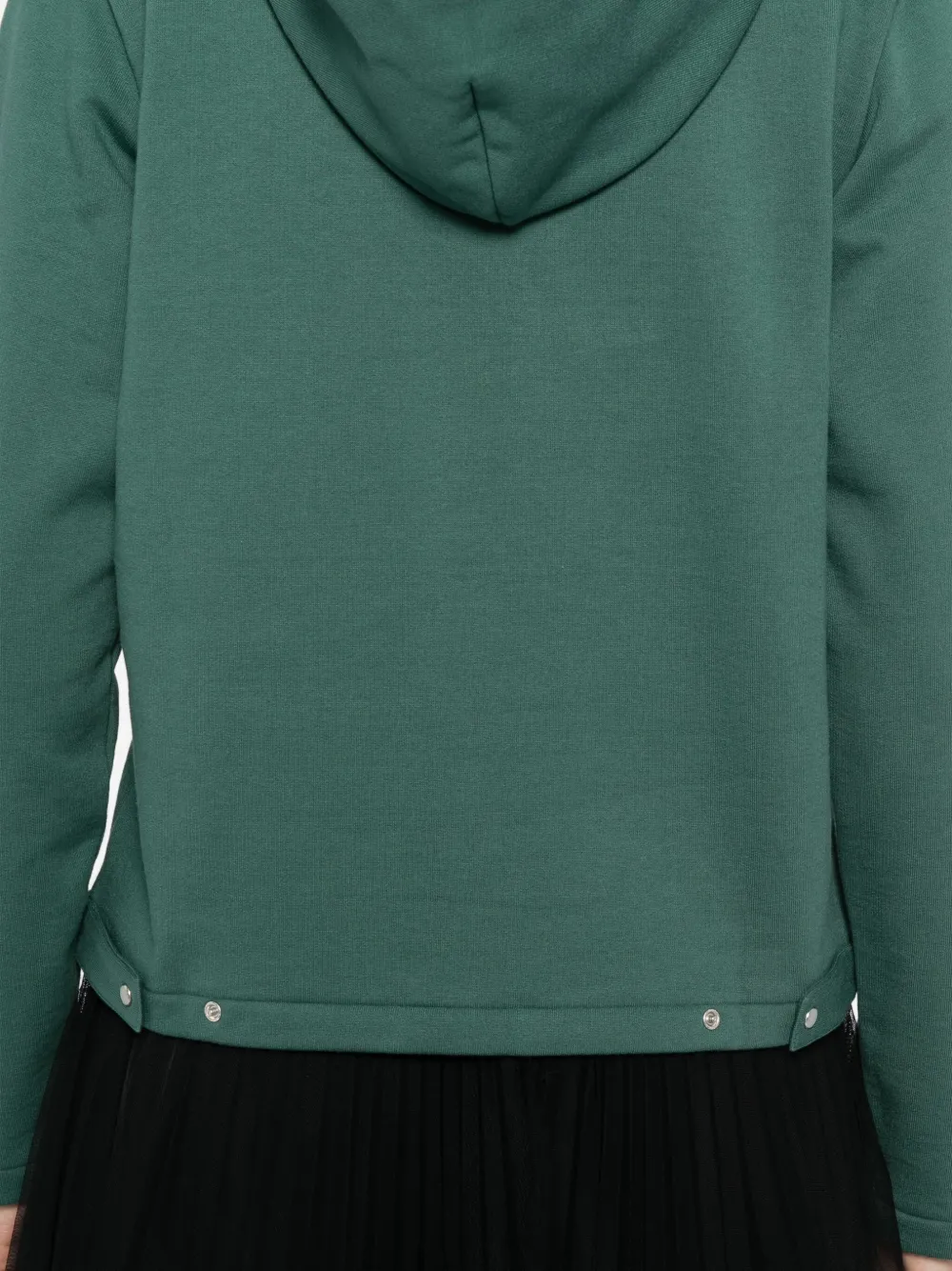Agnès B. Snap Cotton Hoodie In Green