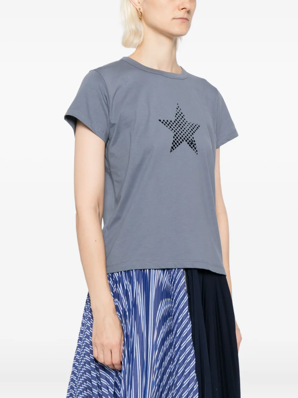 Agnès B. Brando Star T-shirt In Gray