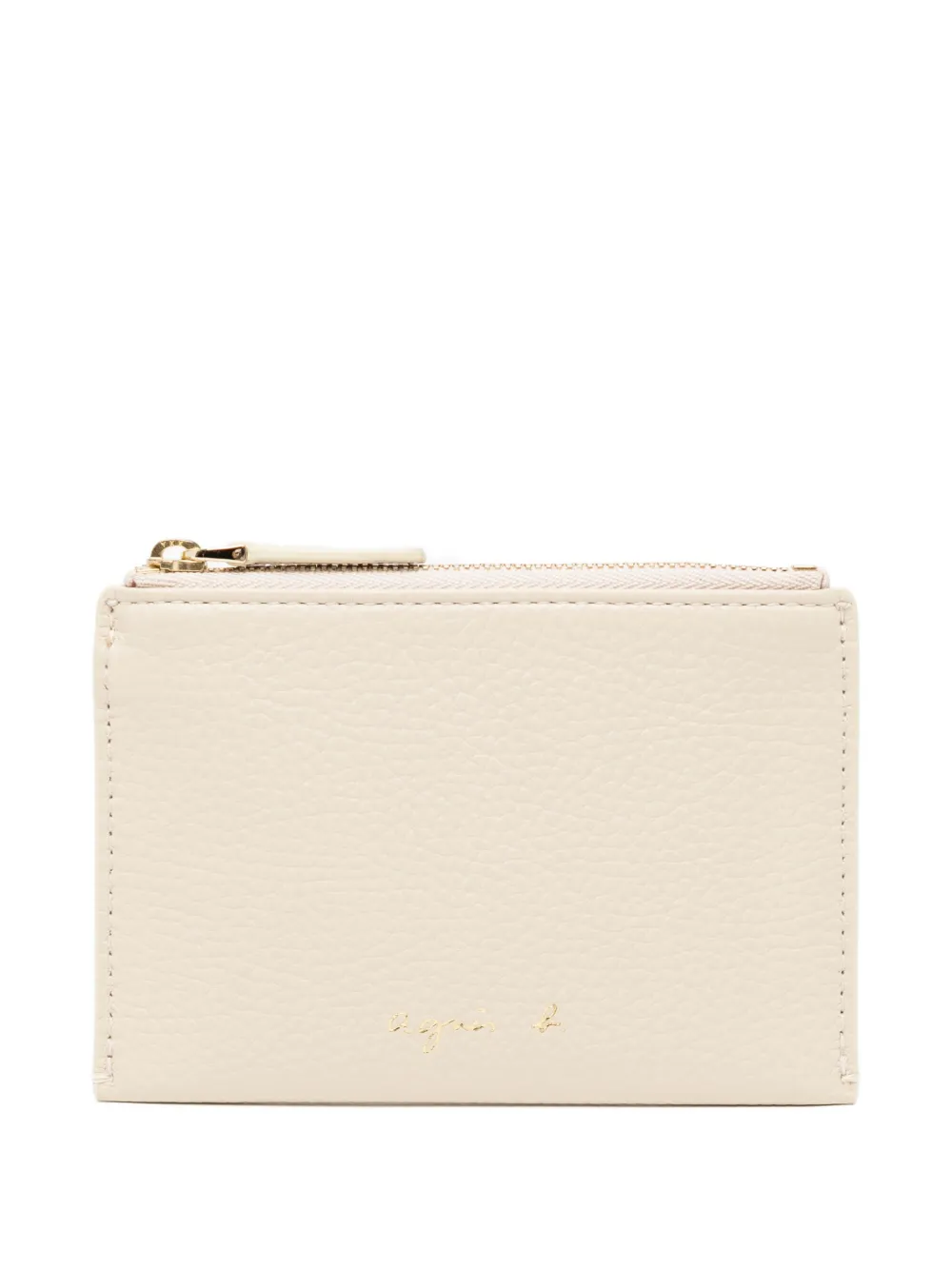 agnès b.  logo-plaque leather wallet | Neutrals | Image 1