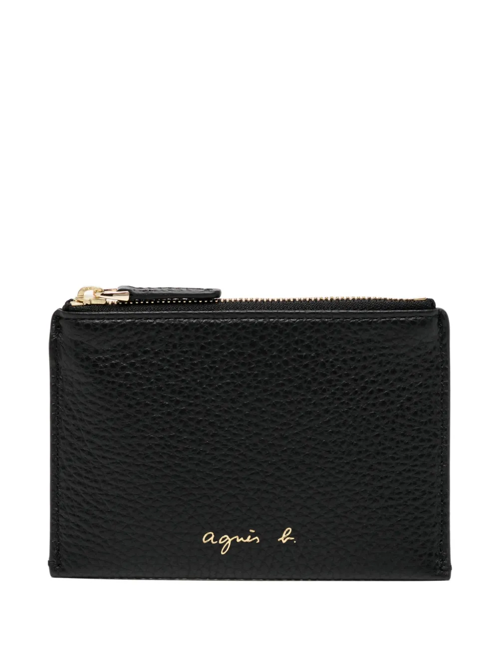 Agnès B. Logo-plaque Leather Wallet In Black