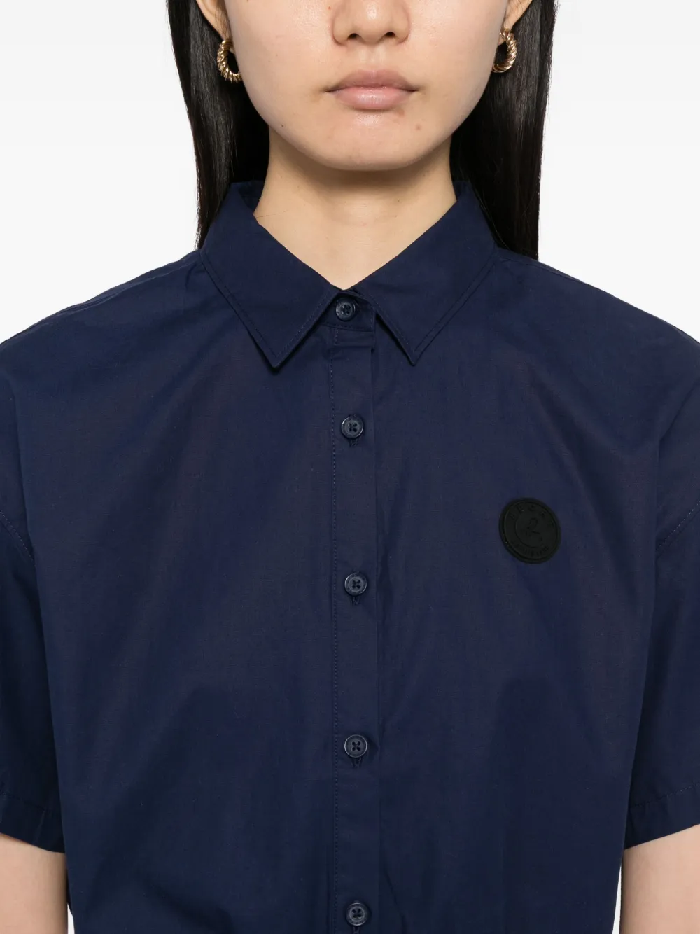 Sport B. By Agnès B. Contrast- Trim Cotton Shirt In Blue
