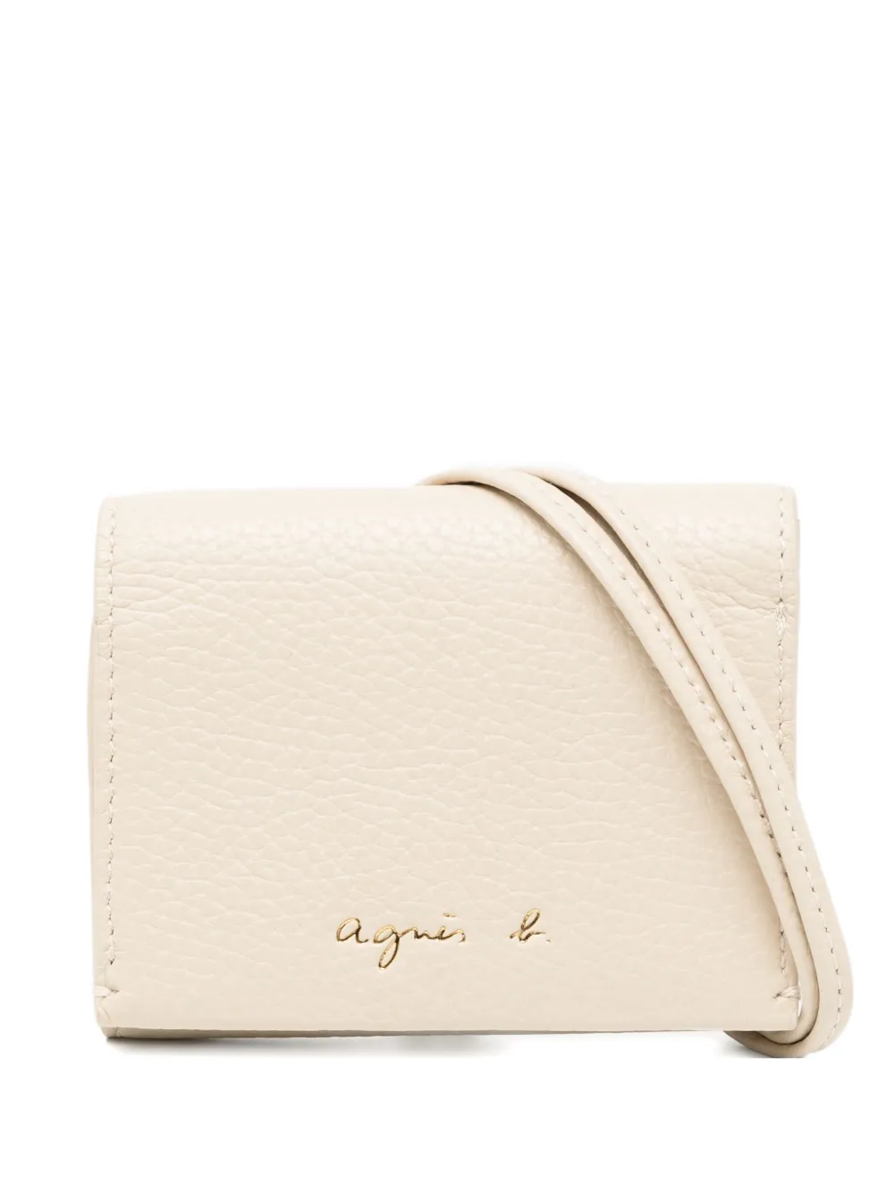 Agnès B. Tri-fold Leather Wallet In Neutral