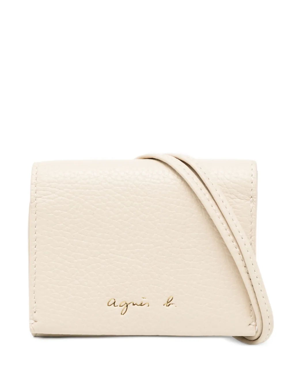 agnès b.  tri-fold leather wallet | Neutrals | Image 1