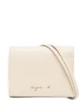 agnès b. tri-fold leather wallet - Neutrals