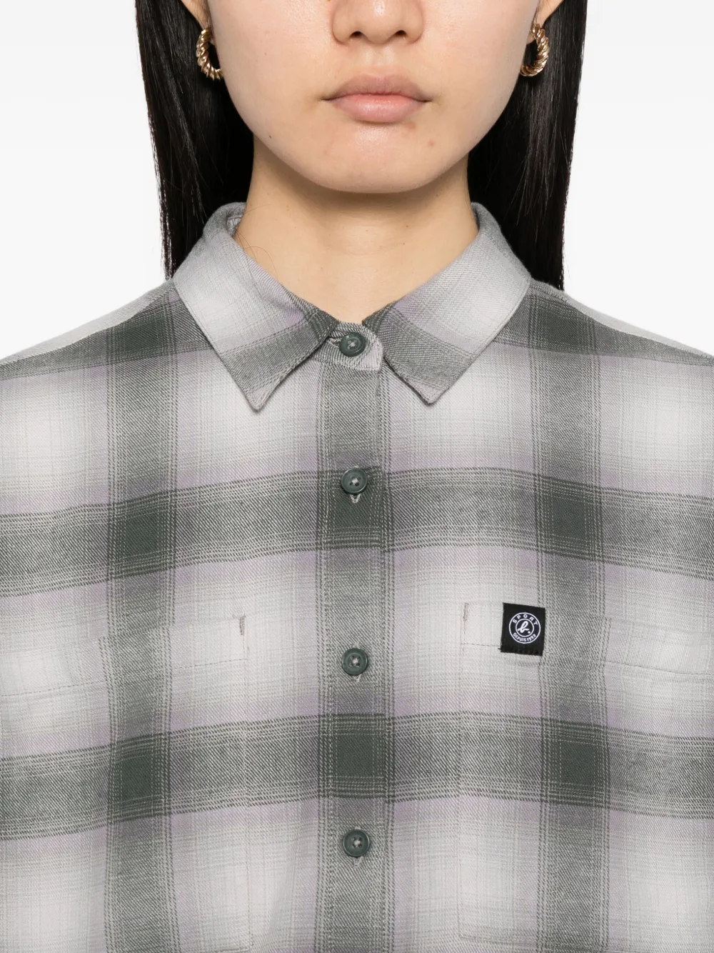 SPORT b. by agnès b. Geruite blouse Grijs