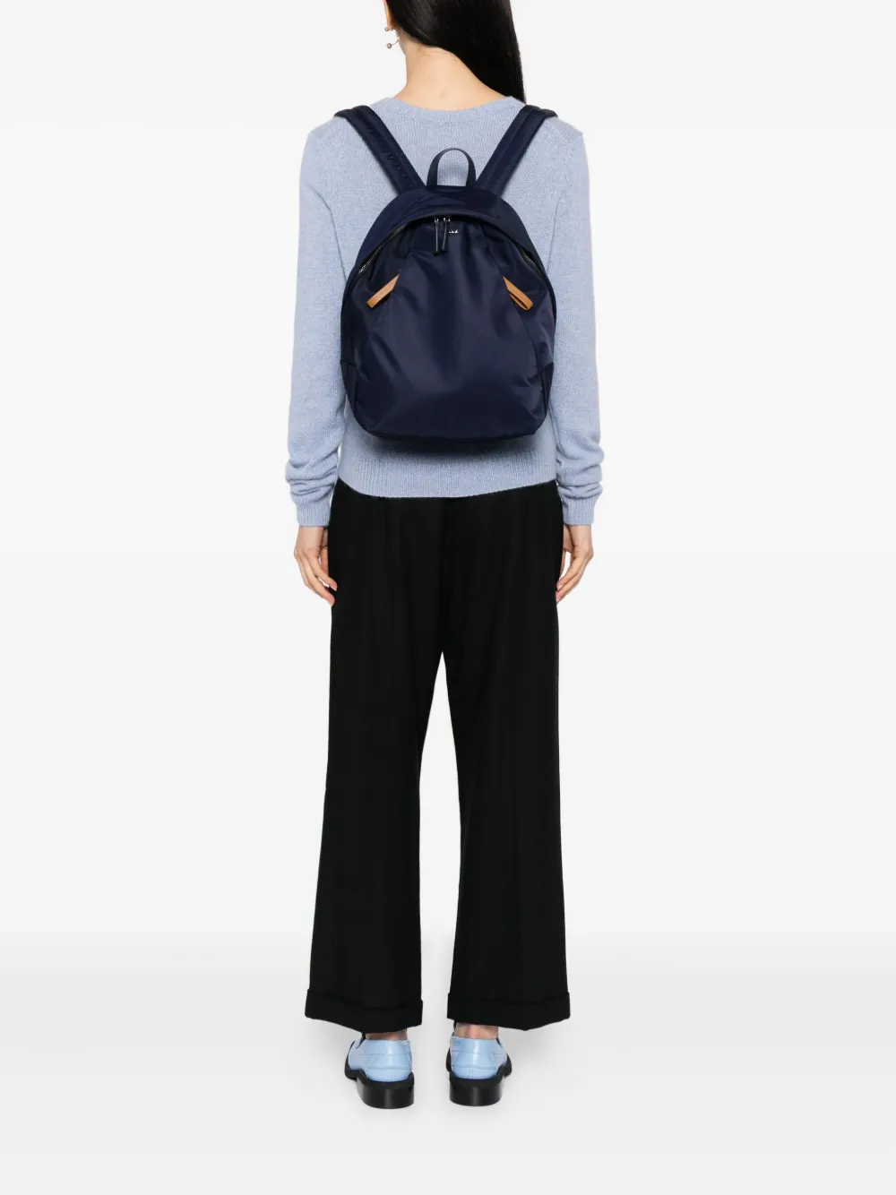 Agnès B. Top-handle Zip-top Backpack In Blue