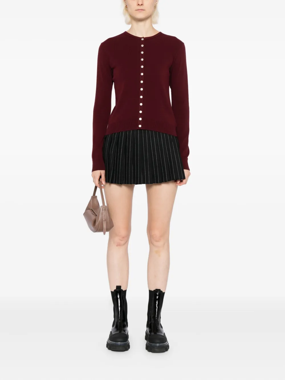 Agnès B. Swing-snap Cardigan In Red