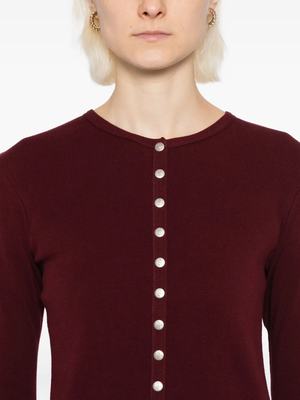 Agnès B. Swing-snap Cardigan In Red