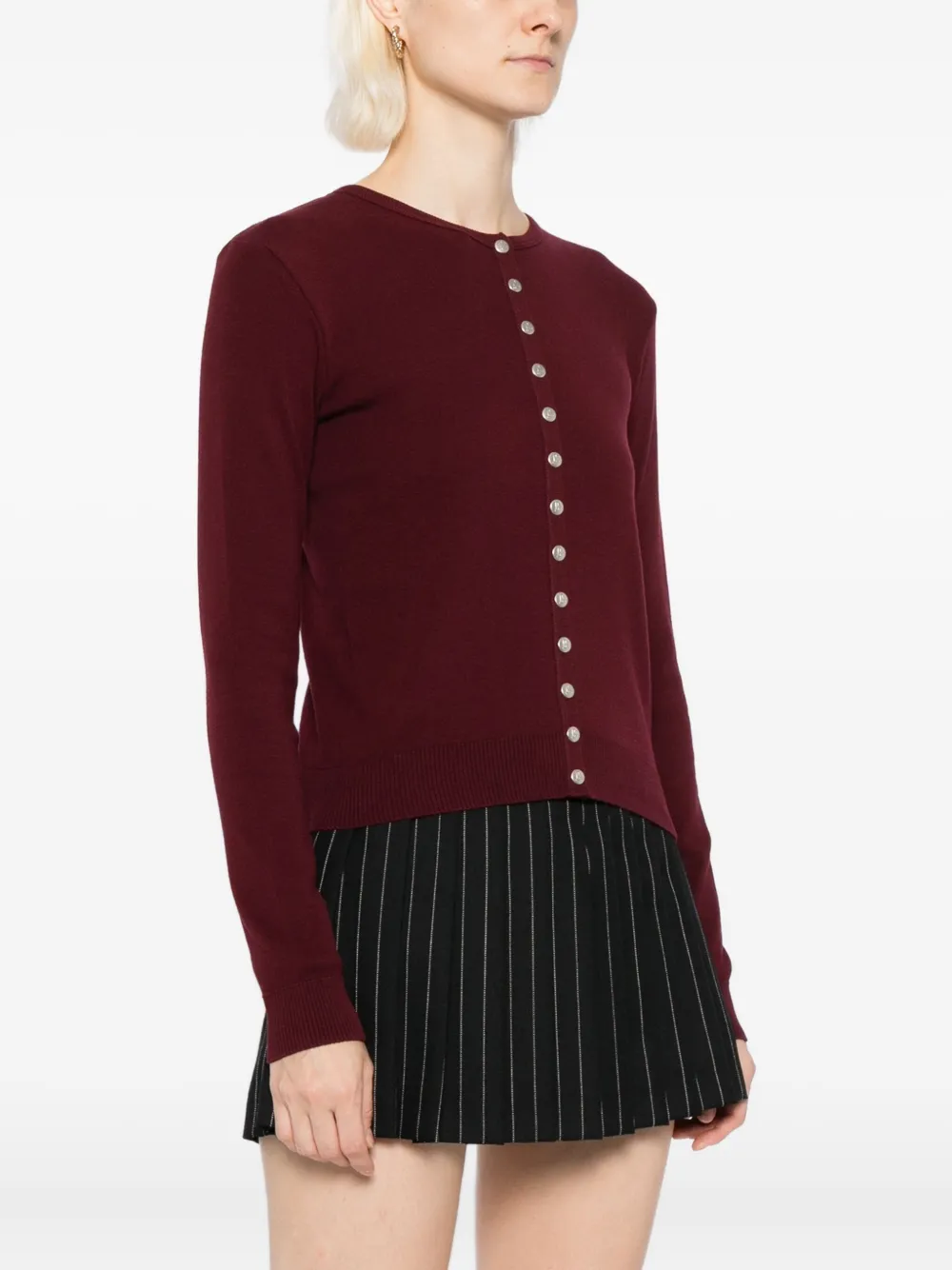 Agnès B. Swing-snap Cardigan In Red